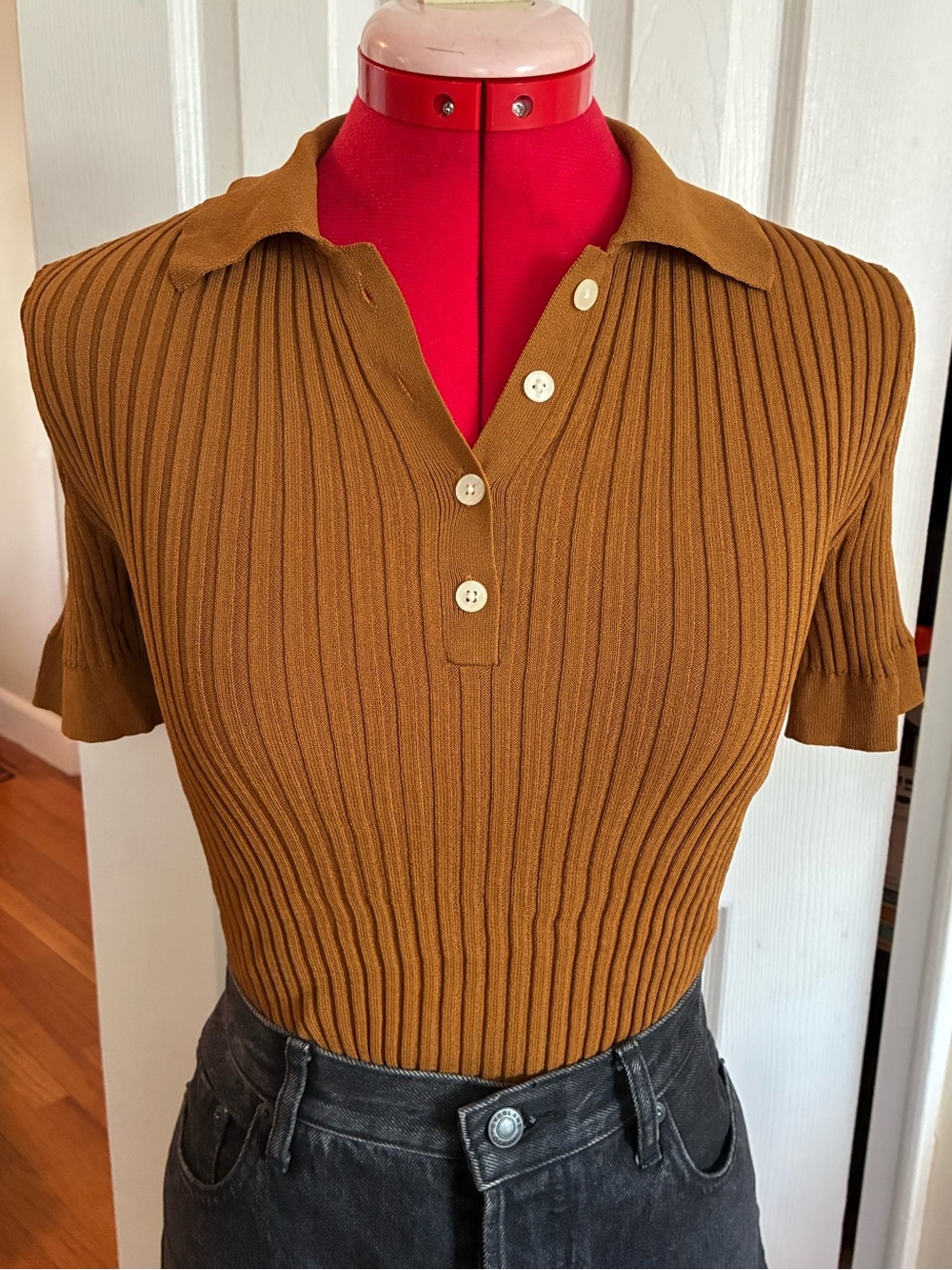 Frank & Oak Ribbed Polo Top